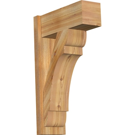 Ekena Millwork Olympic Block Rough Sawn Outlooker, Western Red Cedar, 8"W x 20"D x 32"H OUT08X20X32OLY05RWR